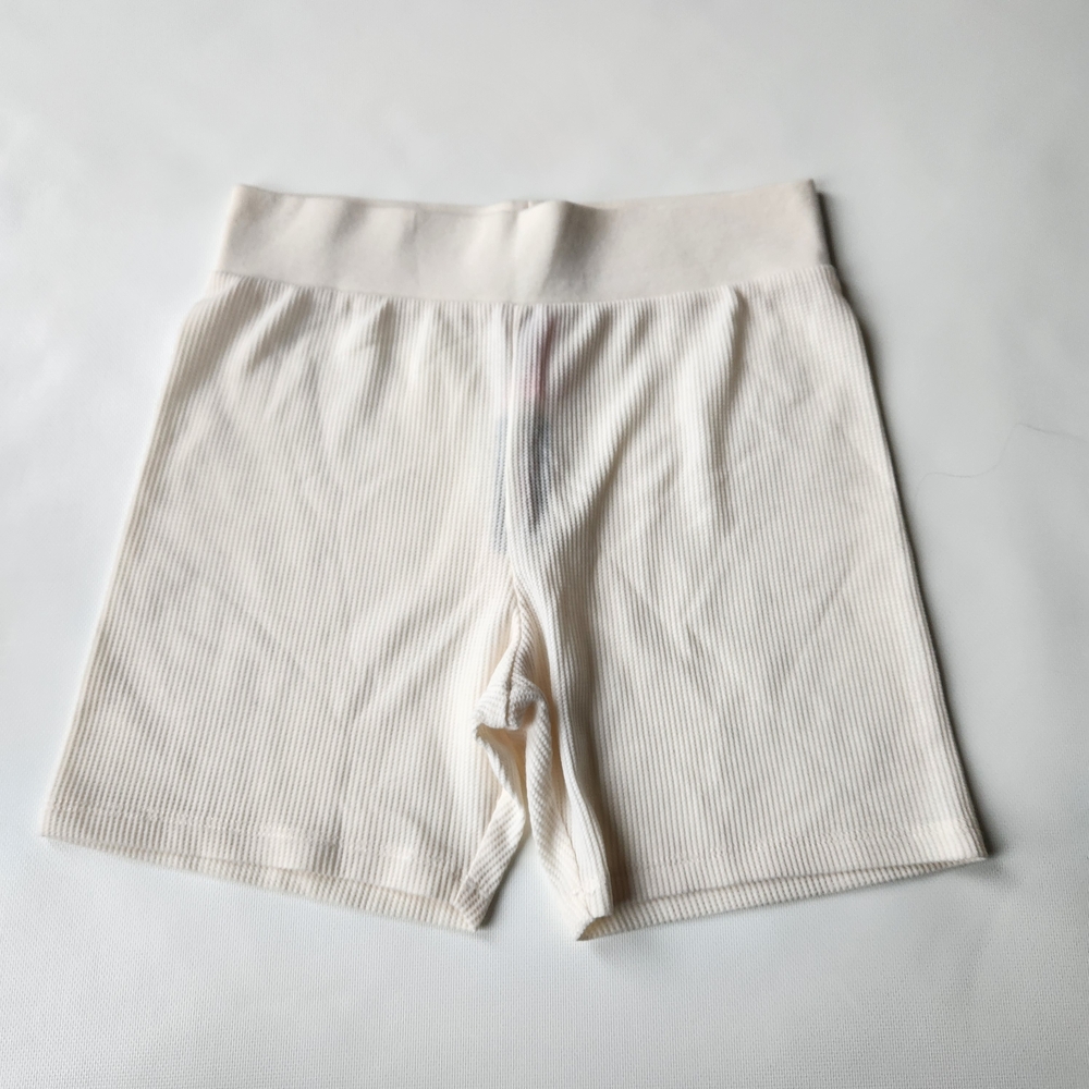NWT La Senza Womens Cream Pajama Underwear Ribbed Short Stretch Soft Lightweight
